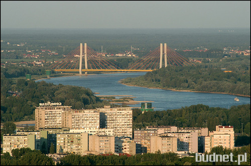 Warszawa, widok z Pałacu Kultury i Nauki na rzekę Wisłę i most Siekierkowski